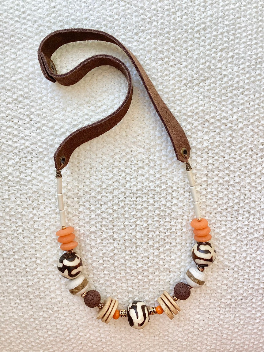 Orange & Zebra Necklace