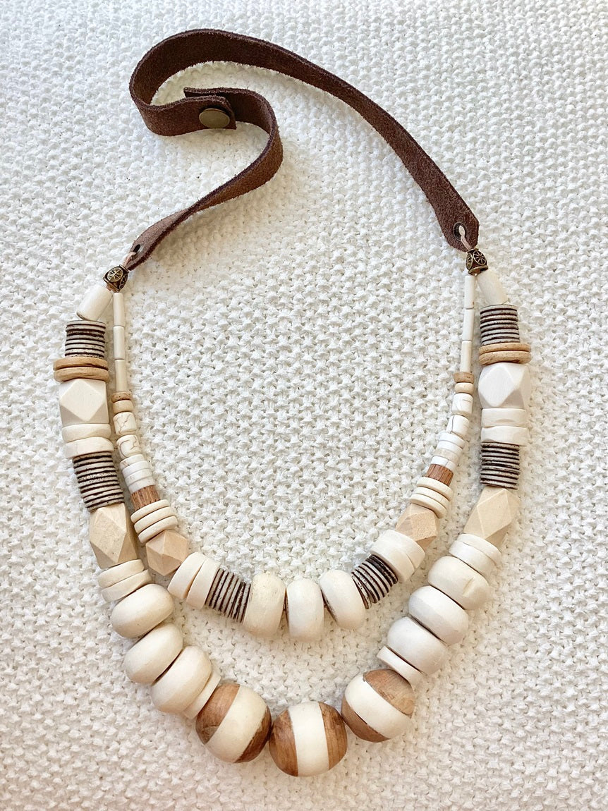 Double-layered Natural Elements Necklace
