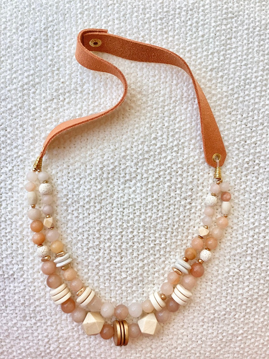 Peach Double-layered Necklace