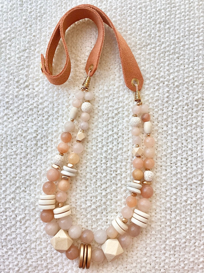 Peach Double-layered Necklace