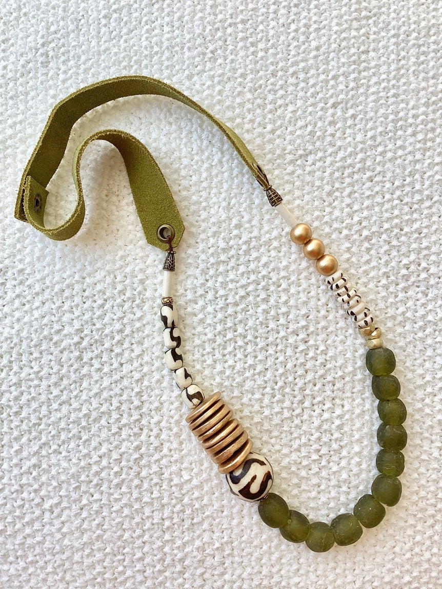 Olive & Zebra Necklace