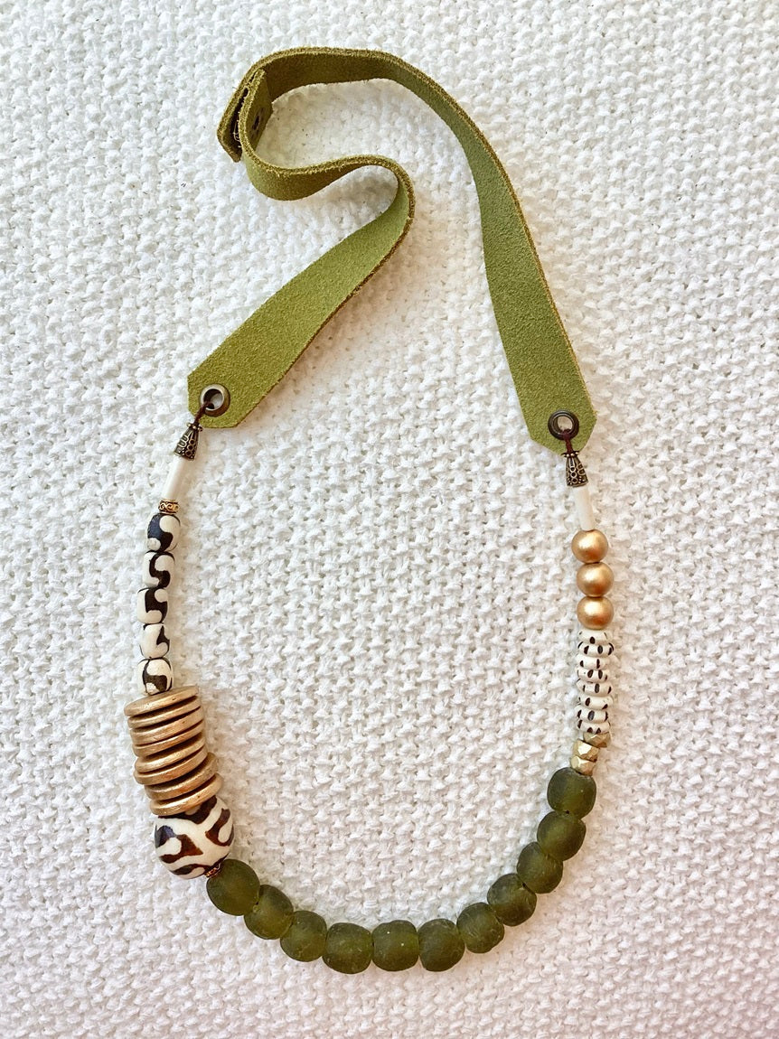 Olive & Zebra Necklace