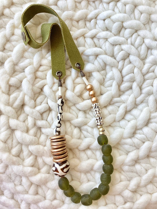 Olive & Zebra Necklace