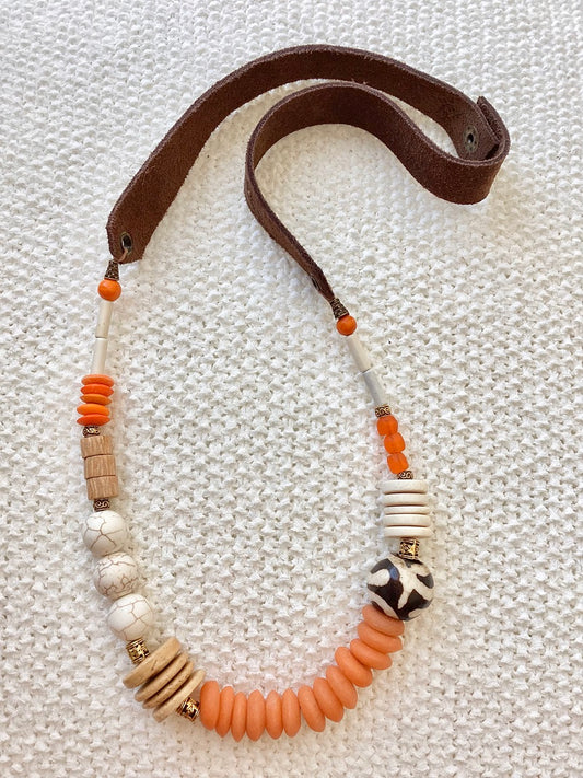 Zebra Tangerine Necklace