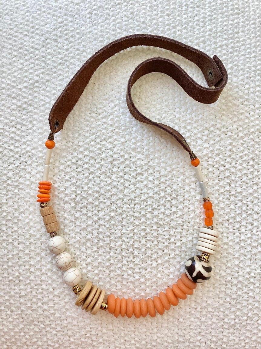 Zebra Tangerine Necklace