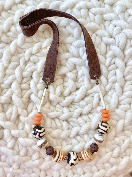 Orange & Zebra Necklace