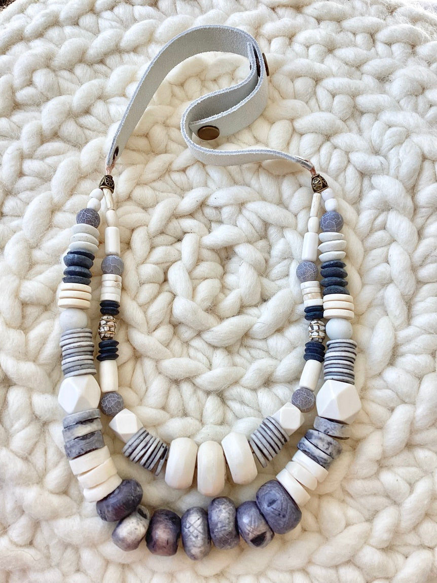 Blue Double-layered Necklace