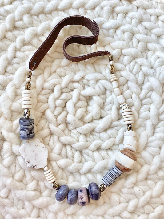 Blue & Natural Tone Necklace