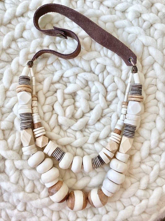 Double-layered Natural Elements Necklace