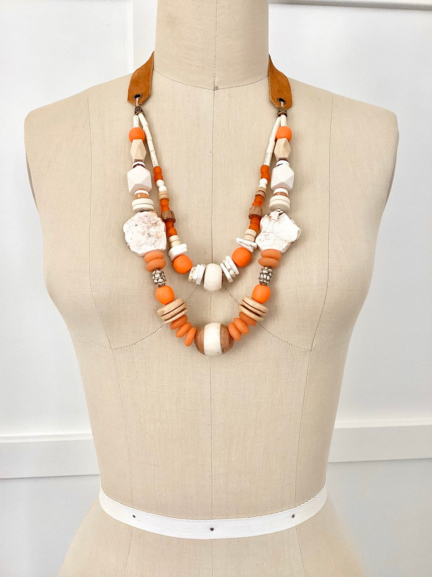 Double-layered Tangerine Necklace