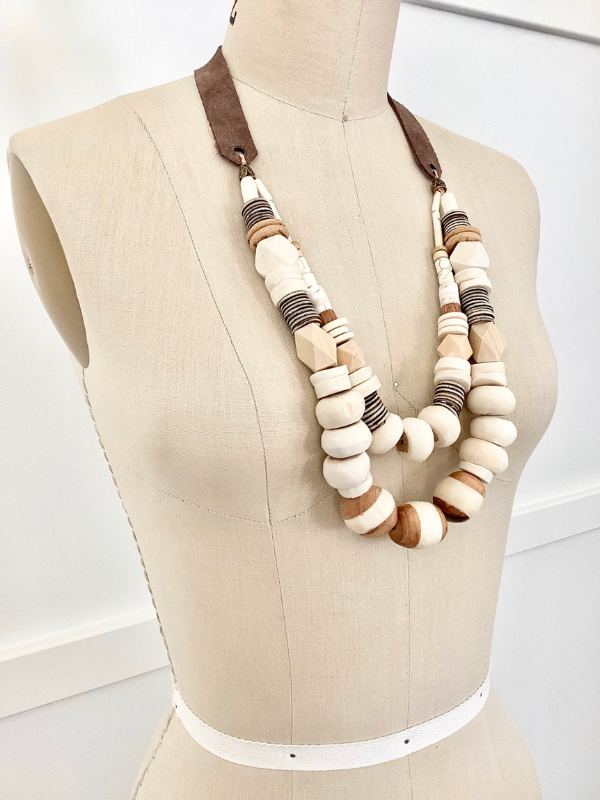 Double-layered Natural Elements Necklace