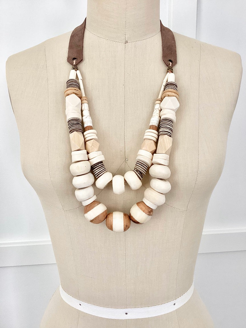 Double-layered Natural Elements Necklace