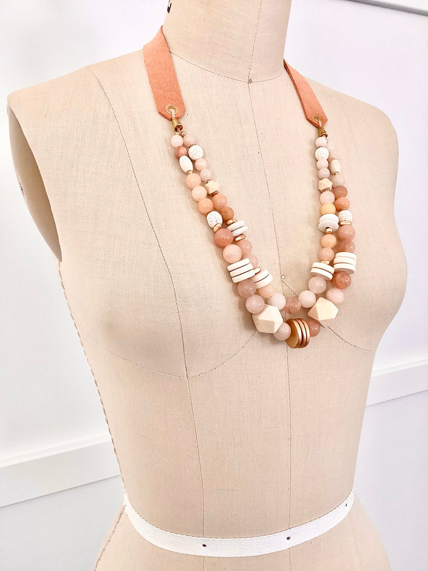 Peach Double-layered Necklace