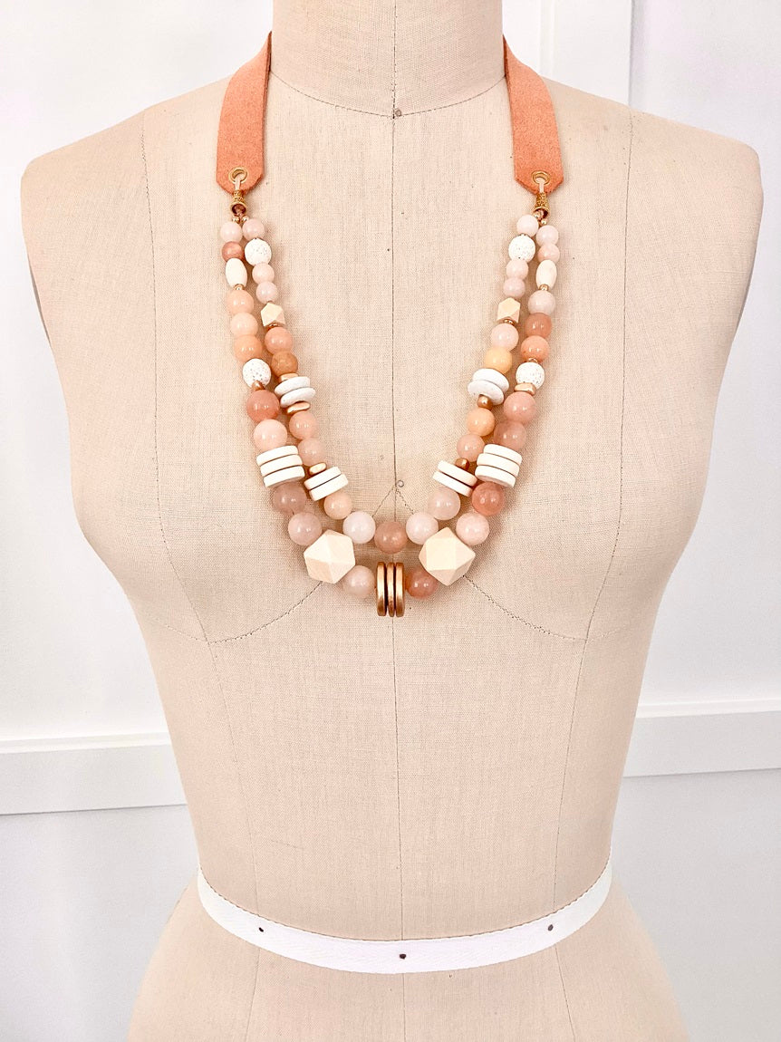 Peach Double-layered Necklace