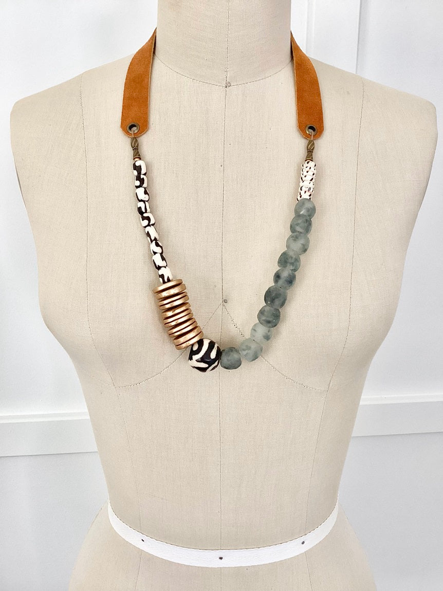 Grey Mist & Zebra Necklace