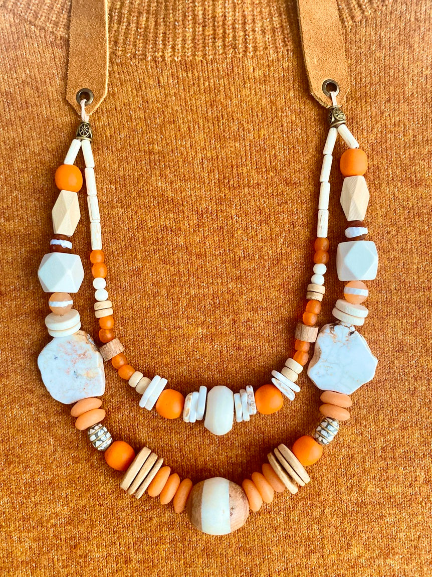 Double-layered Tangerine Necklace